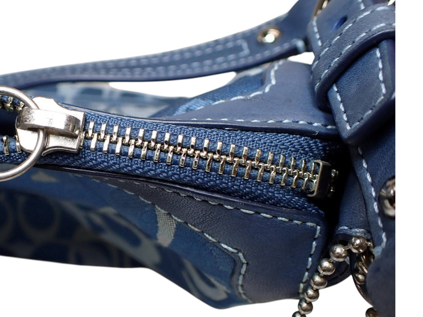 COACH BLUE SIGNATURE SHOULDER BAG