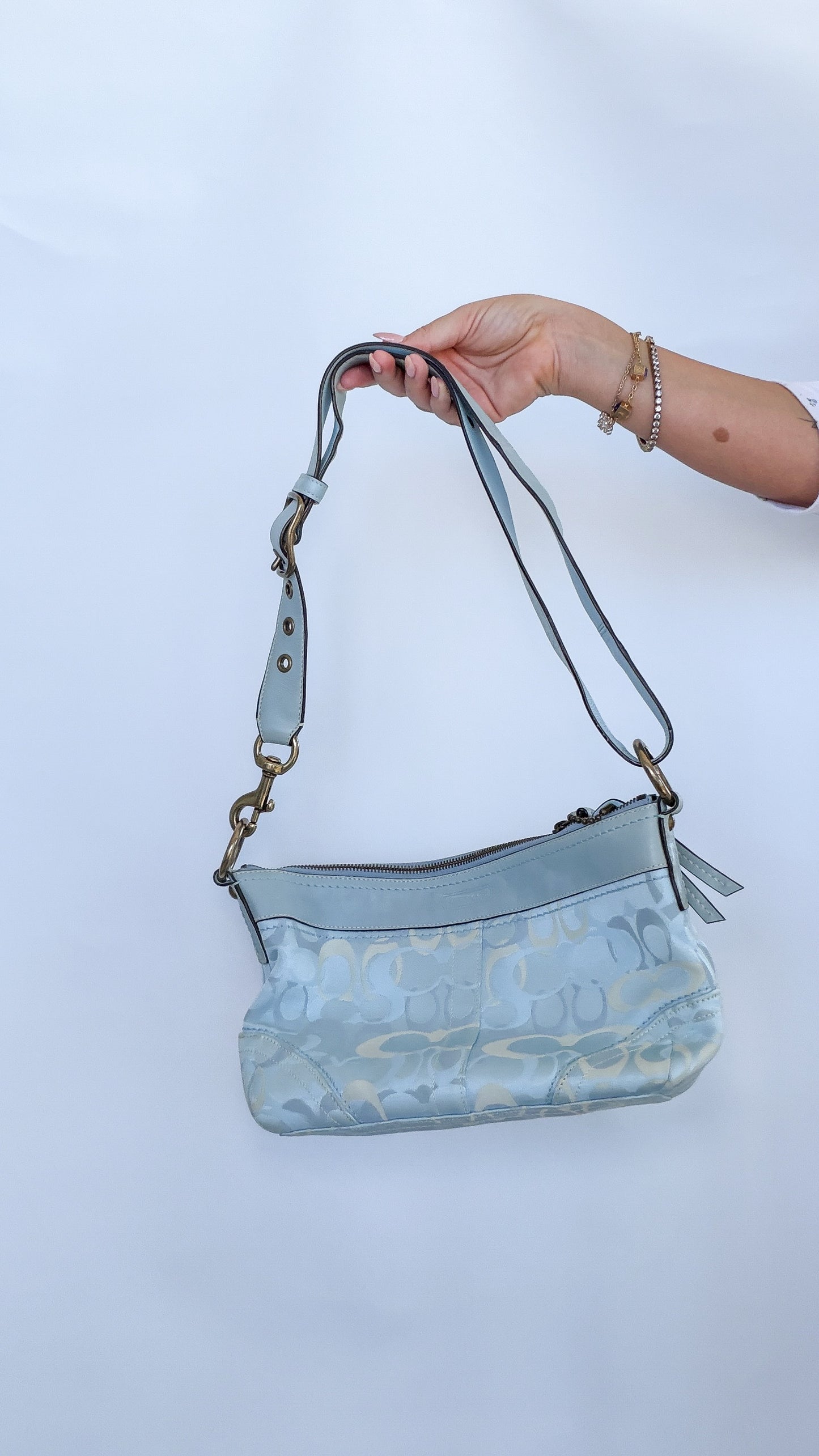 COACH Baby Blue Signature Shoulder Bag