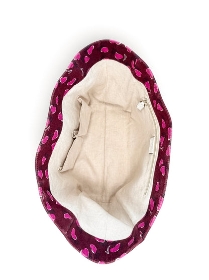 Gucci Heart Print Tote – Burgundy