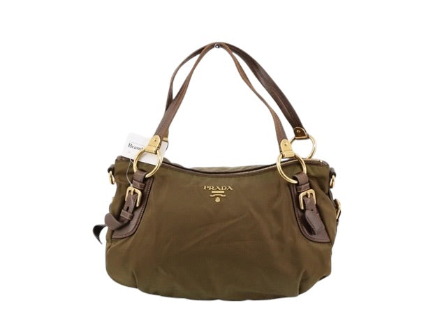 Prada Tessuto Nylon Shoulder Bag – Khaki