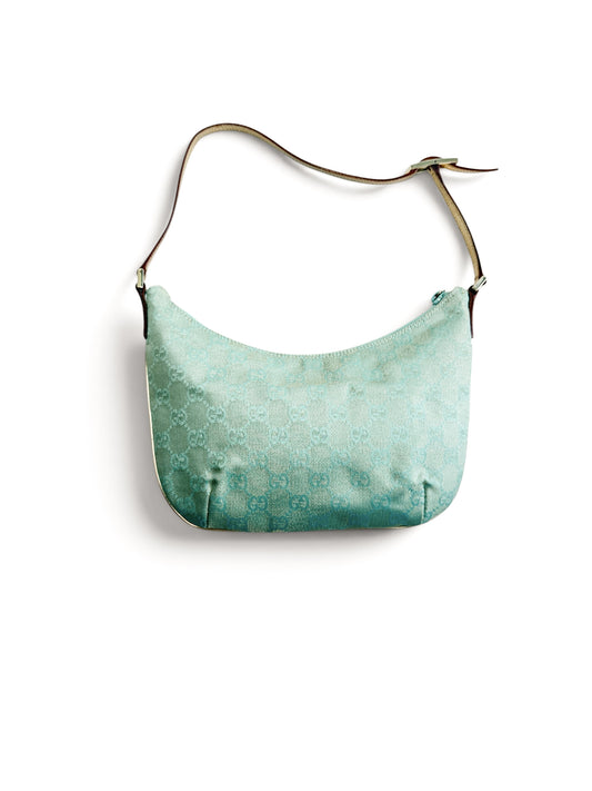 Gucci GG Shimmer Canvas Baguette Shoulder Bag