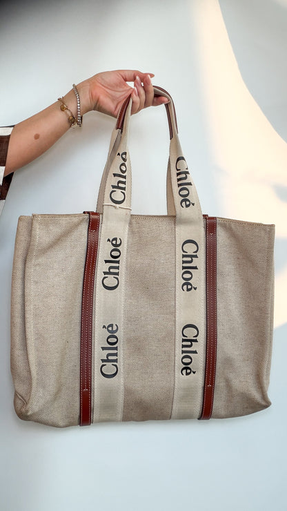 Chloé Woody Canvas Tote