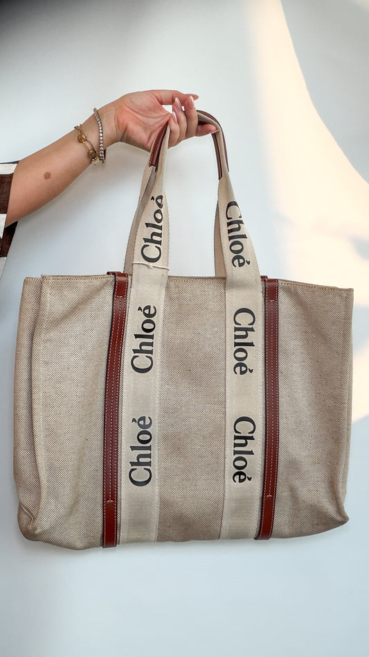 Chloé Woody Canvas Tote