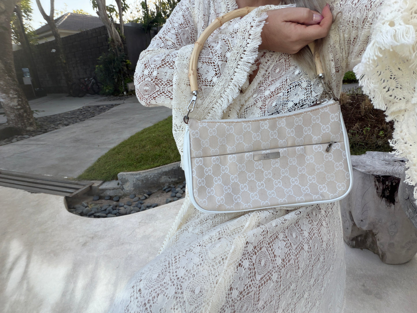 Gucci Bamboo GG Canvas Shoulder Bag