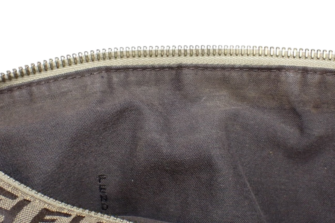 FENDI ZUCCA CANVAS SHOULDER TOTE