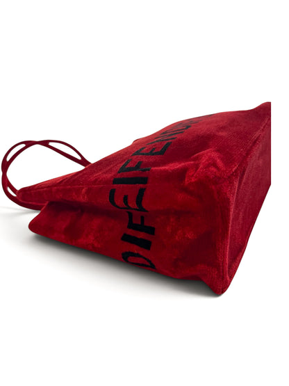 Fendi Red Velvet Tote Bag
