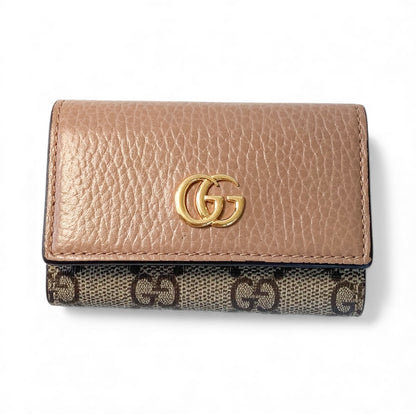 Gucci Beige GG Supreme Key Case – Leather & Canvas