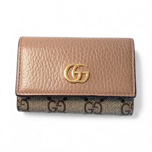 Gucci Beige GG Supreme Key Case – Leather & Canvas