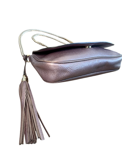Gucci Soho Metallic Mauve Leather Chain Shoulder Bag