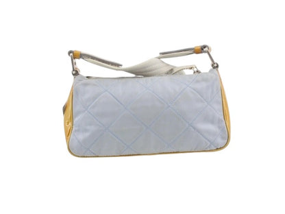 Prada Quilted Tessuto & Patent Shoulder Bag – Powder Blue & Mustard