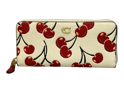 Coach Cherry Print Zip-Around Wallet