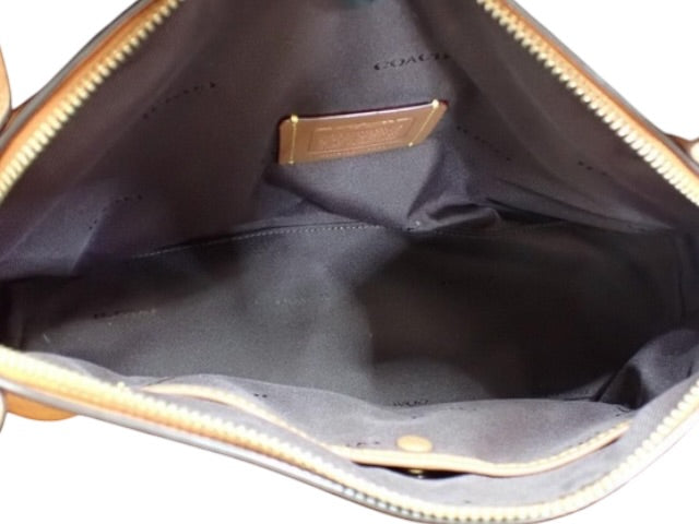 Coach Colourblock Leather Shoulder Bag (Pink & Tan)