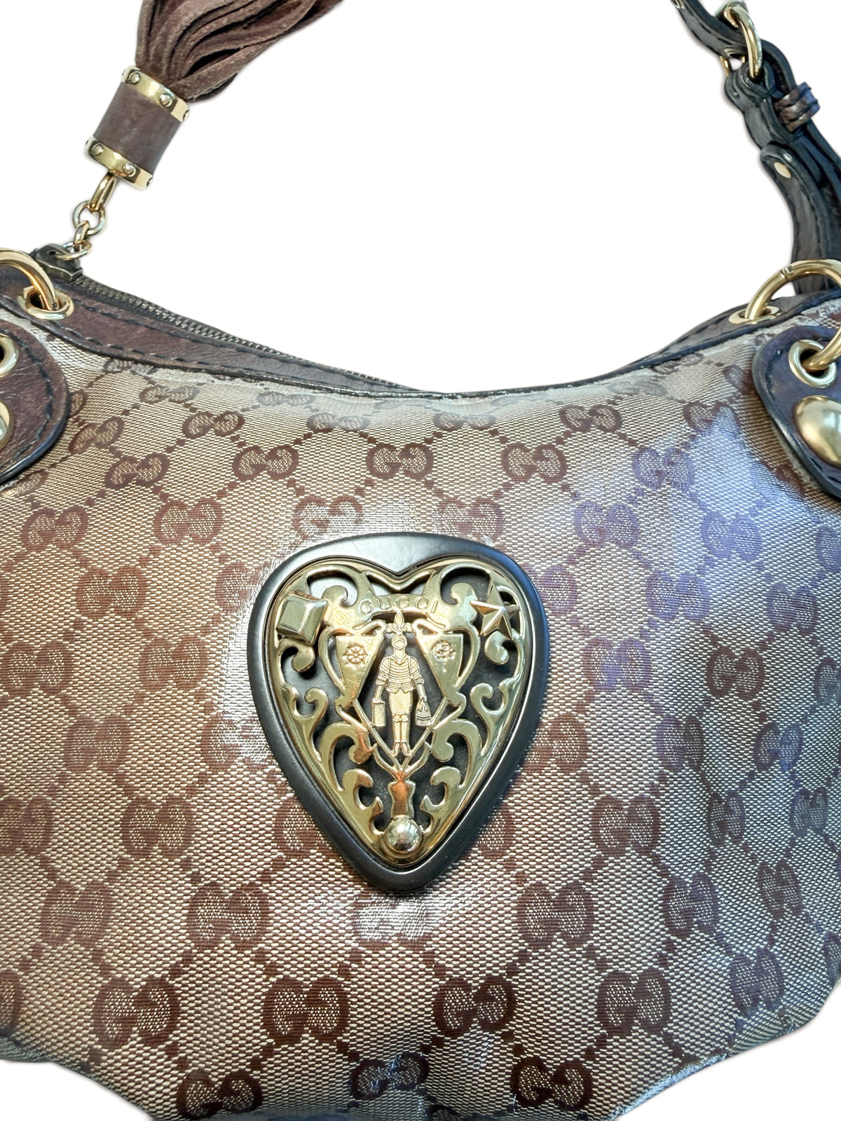 Gucci GG Crystal Heart Shoulder Bag