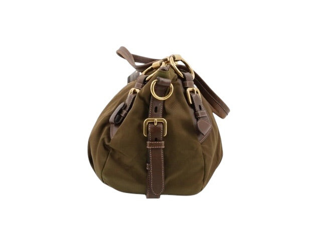 Prada Tessuto Nylon Shoulder Bag – Khaki