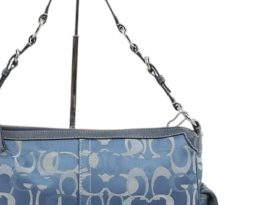 COACH BLUE SIGNATURE SHOULDER BAG