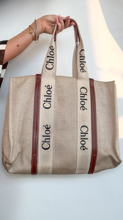 Chloé Woody Canvas Tote