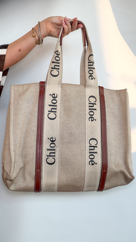 Chloé Woody Canvas Tote