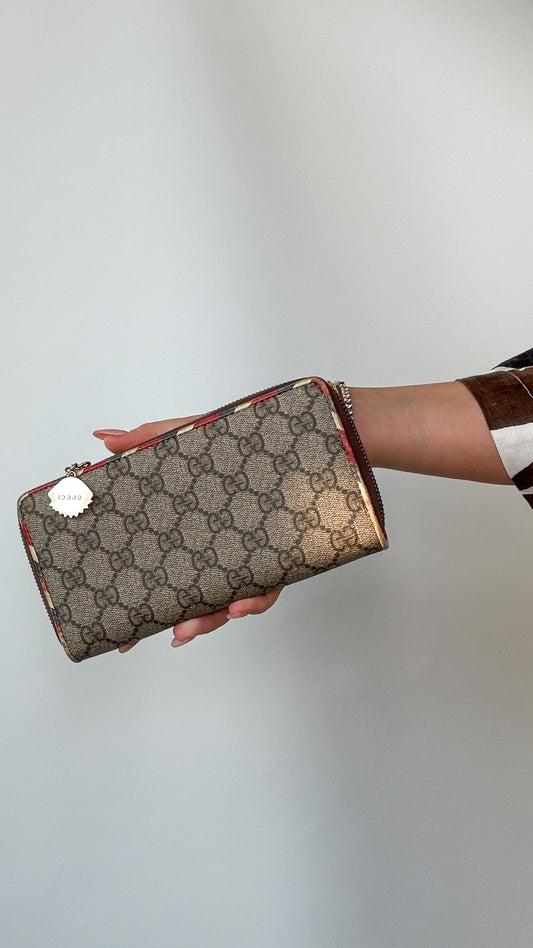 Gucci GG Supreme Tiger Zip Wallet