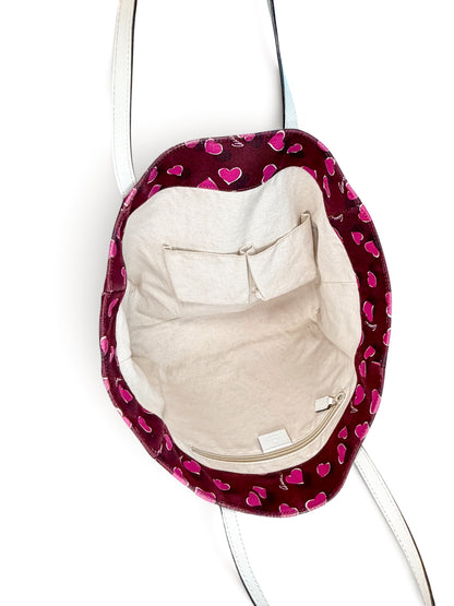 Gucci Heart Print Tote – Burgundy