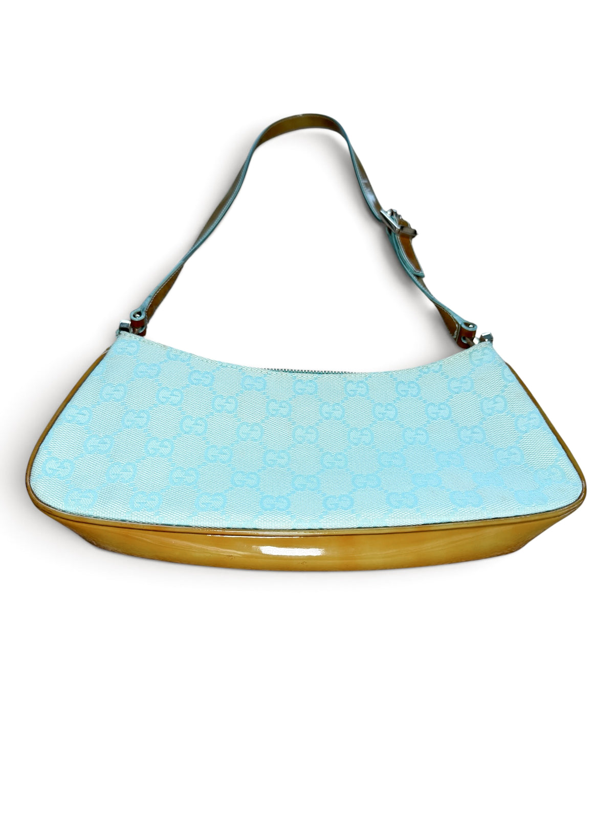 Gucci GG Canvas Baguette Shoulder Bag – Baby Blue