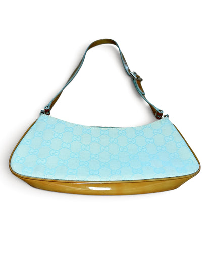 Gucci GG Canvas Baguette Shoulder Bag – Baby Blue