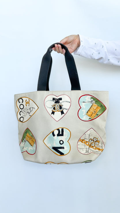 CHANEL Valentine’s Limited Edition Canvas Leather Tote