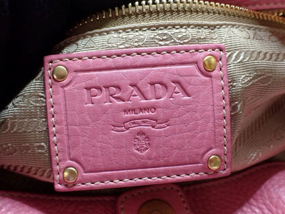 Prada Canapa Bow Tote – Pink & Beige