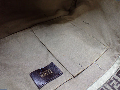 Fendi Zucca Tote Bag (Gold Charm)