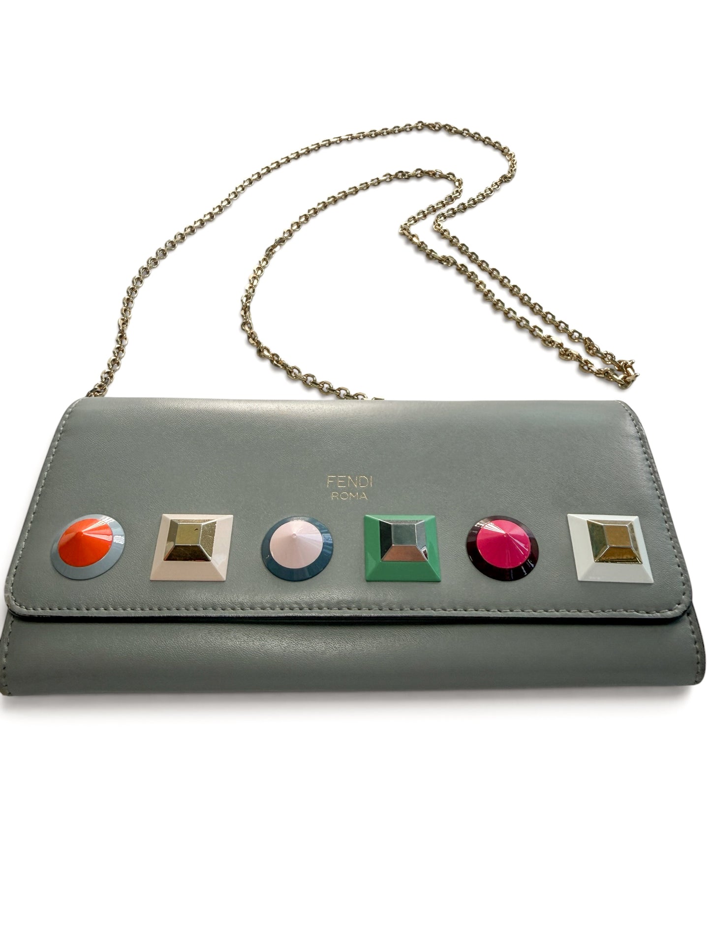 Fendi Leather Studded Chain bag