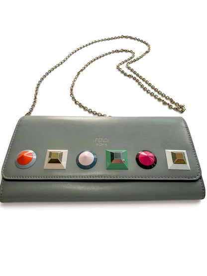Fendi Leather Studded Chain bag