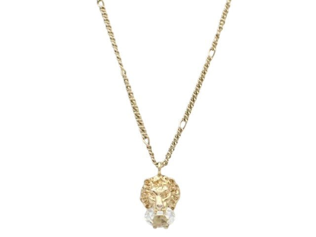 Gucci Lion Head Crystal Necklace