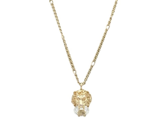 Gucci Lion Head Crystal Necklace