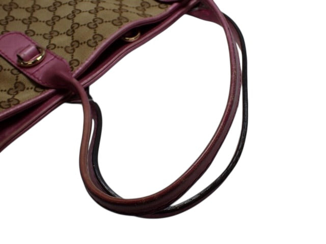 Gucci GG Canvas Tote with Pink Trim