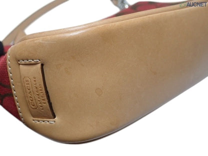 Coach Red and Gold Signature Shoulder Bag