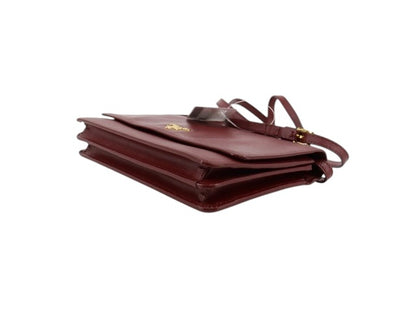 Prada Saffiano Leather Shoulder Bag – Burgundy