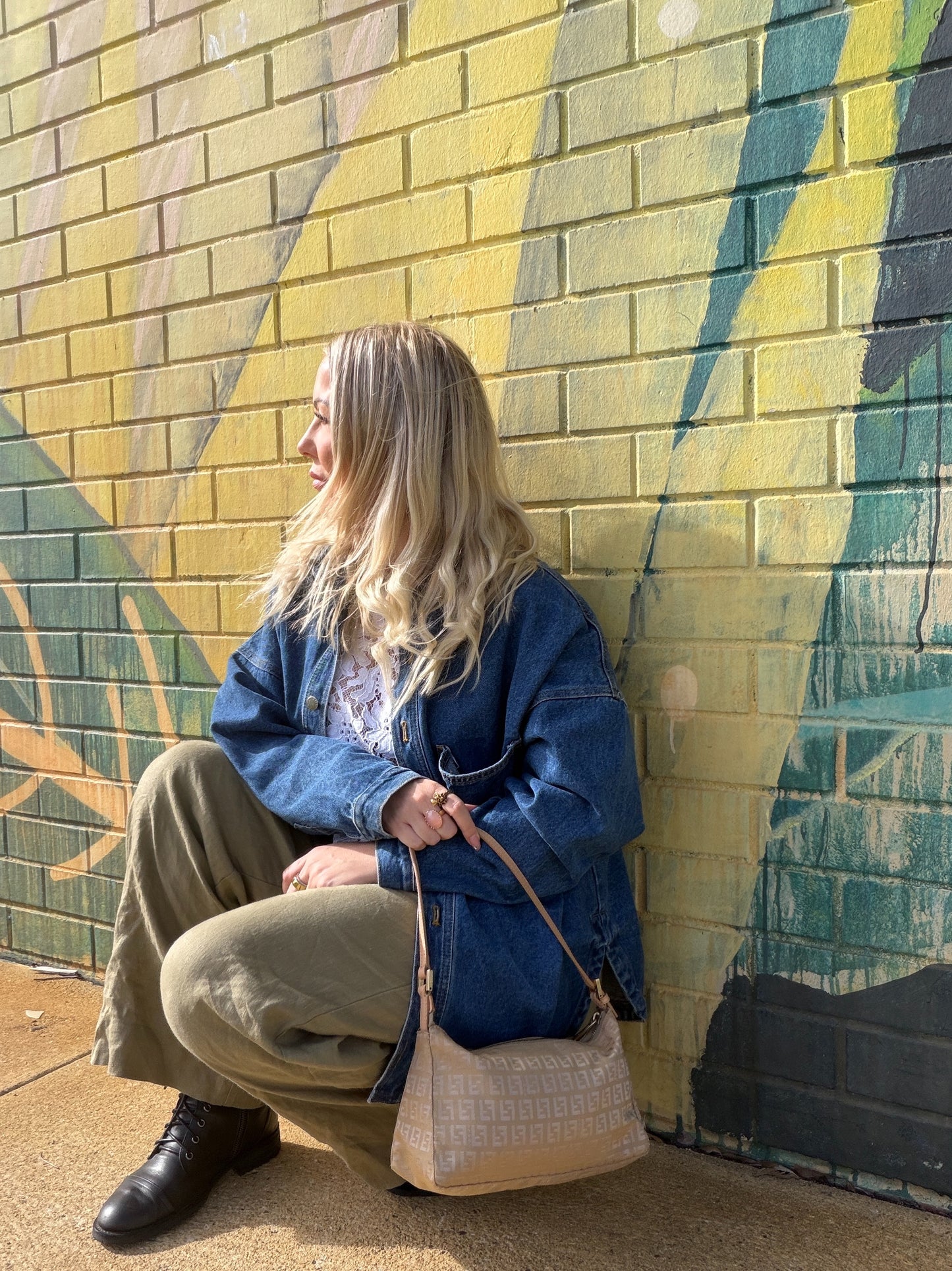 Vintage Fendi Zucchino Shoulder Bag – Beige Monogram
