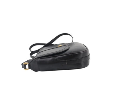 Gucci Interlocking Leather Shoulder Bag – Black