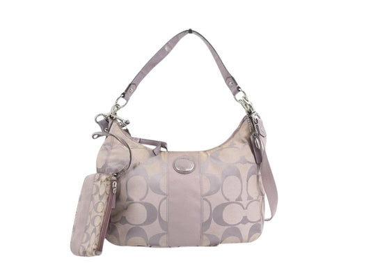 Coach Lilac Signature Shoulder Bag with Matching Pouch