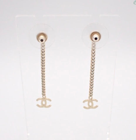 Chanel Gold Chain Drop Earrings