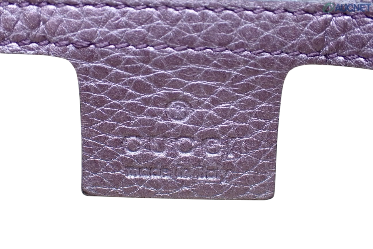Gucci Soho Metallic Mauve Leather Chain Shoulder Bag