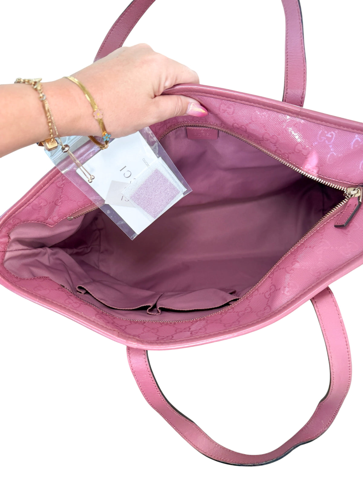 Gucci Pink GG Imprimé Medium Tote