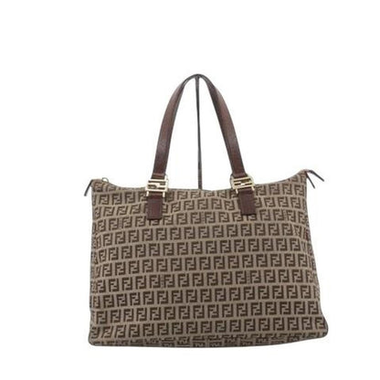 FENDI ZUCCA CANVAS SHOULDER TOTE