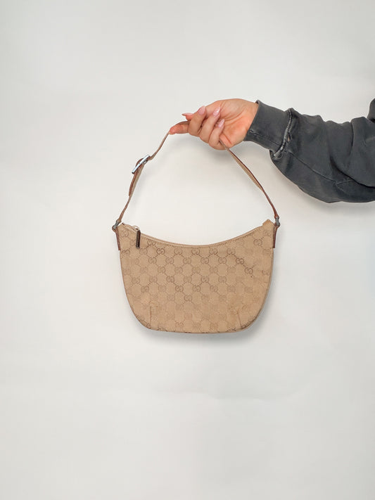 Gucci GG Canvas Mini Shoulder Bag – Beige