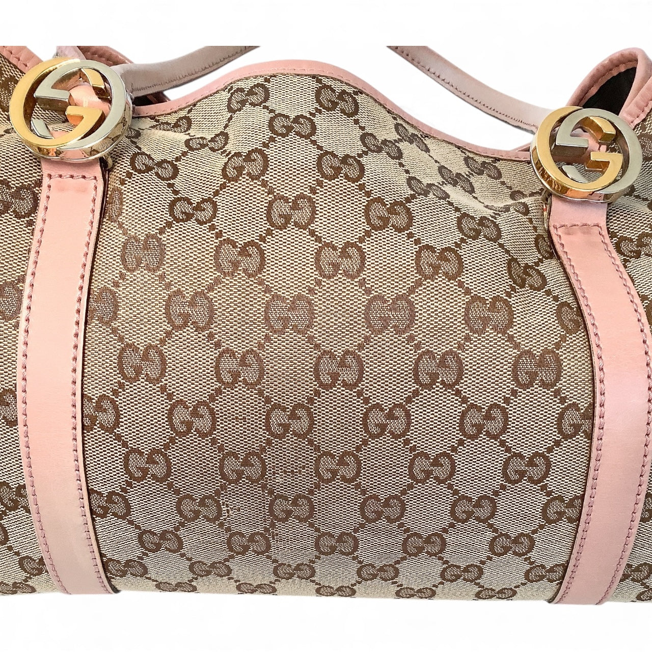 Gucci GG Canvas Pink Trim Tote Bag – Brown Monogram