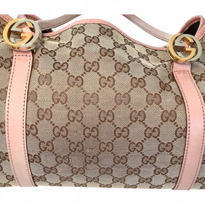 Gucci GG Canvas Pink Trim Tote Bag – Brown Monogram