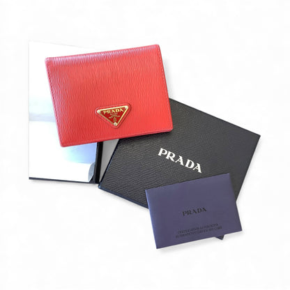 PRADA Red Saffiano Wallet