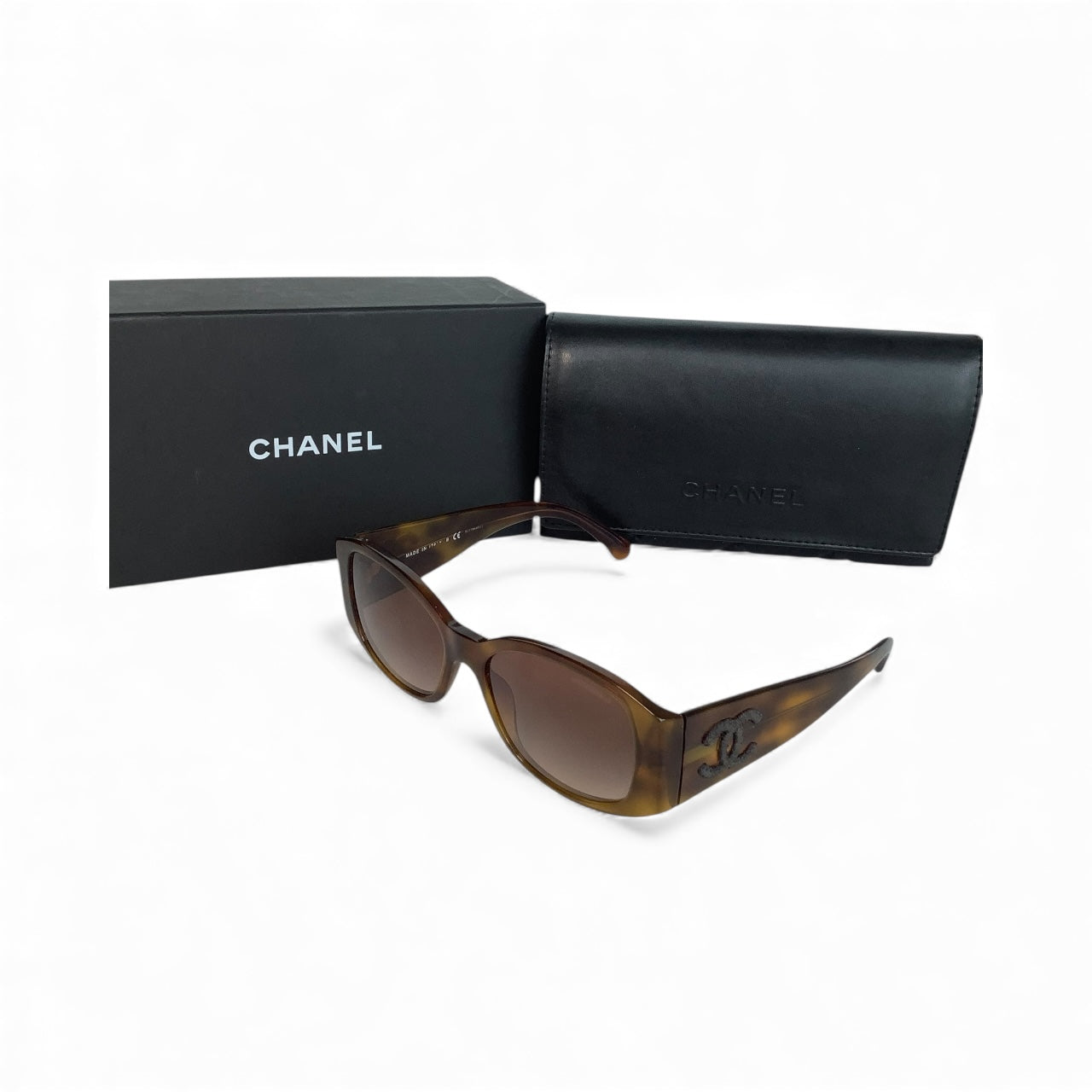 Chanel Brown Tortoise CC Logo Sunglasses – Very Good Condition