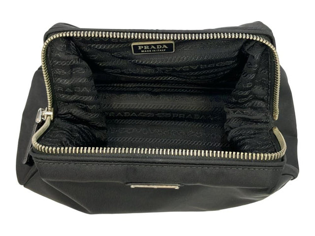Prada Nylon Triangle Logo Clutch