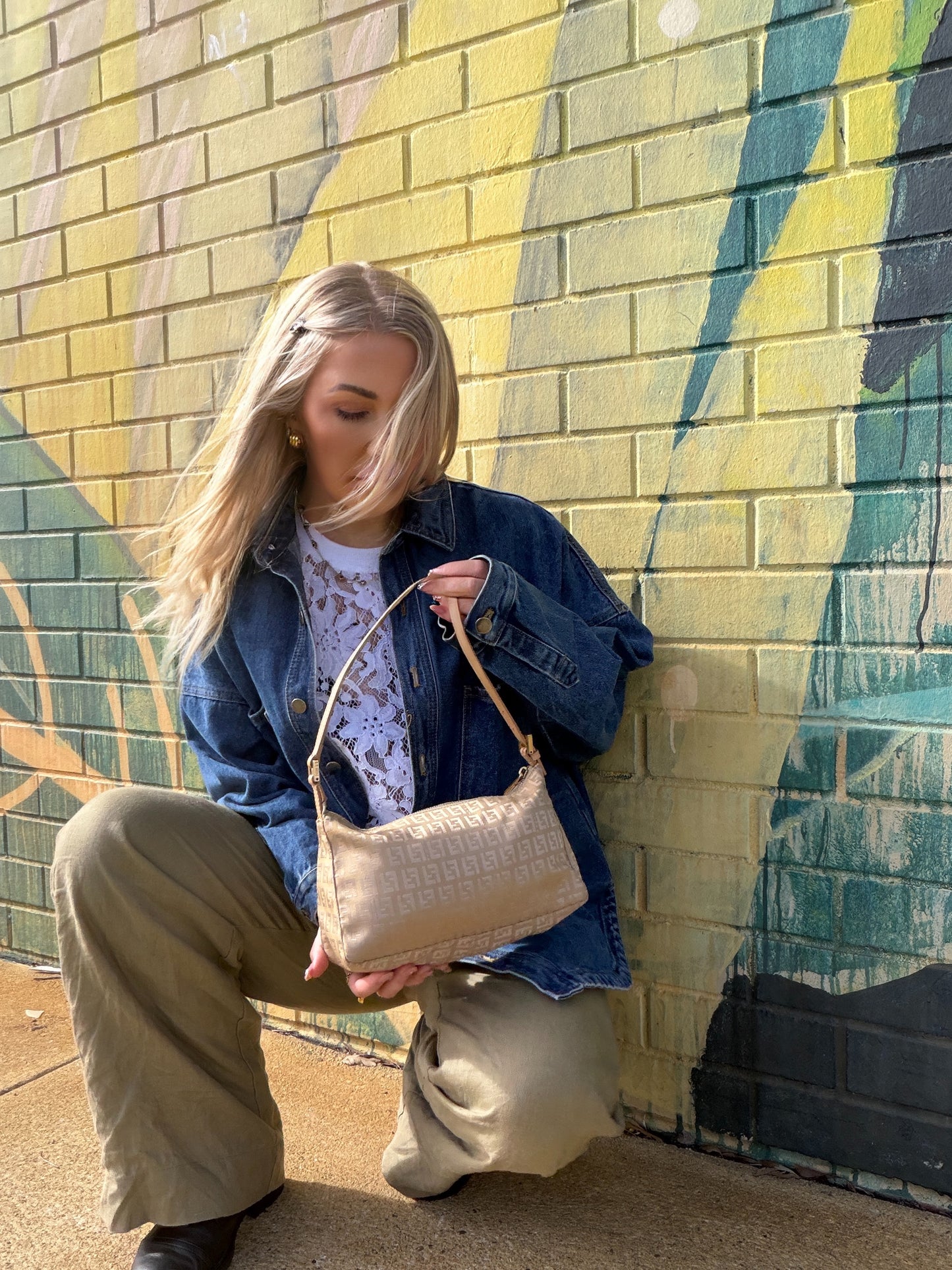 Vintage Fendi Zucchino Shoulder Bag – Beige Monogram