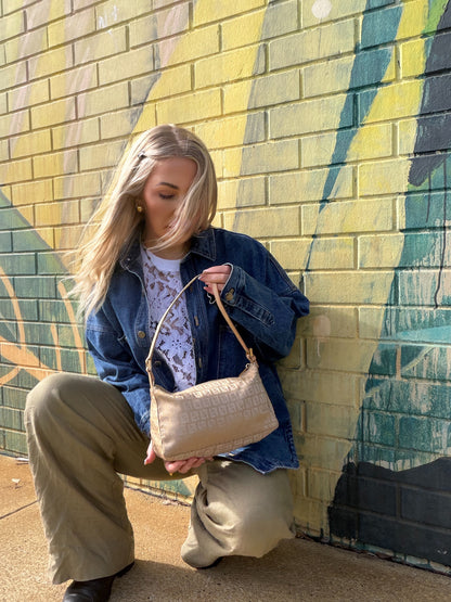Vintage Fendi Zucchino Shoulder Bag – Beige Monogram